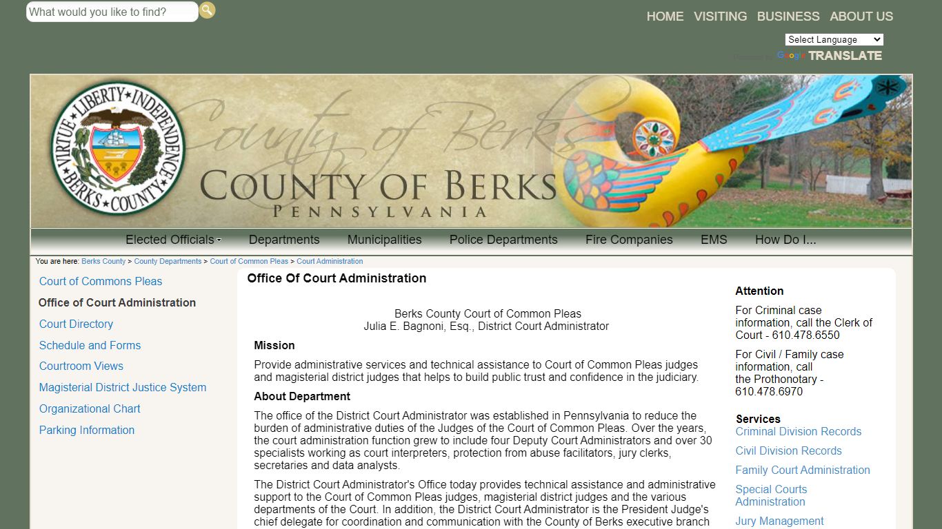 Office of Court Administration - County of Berks Home